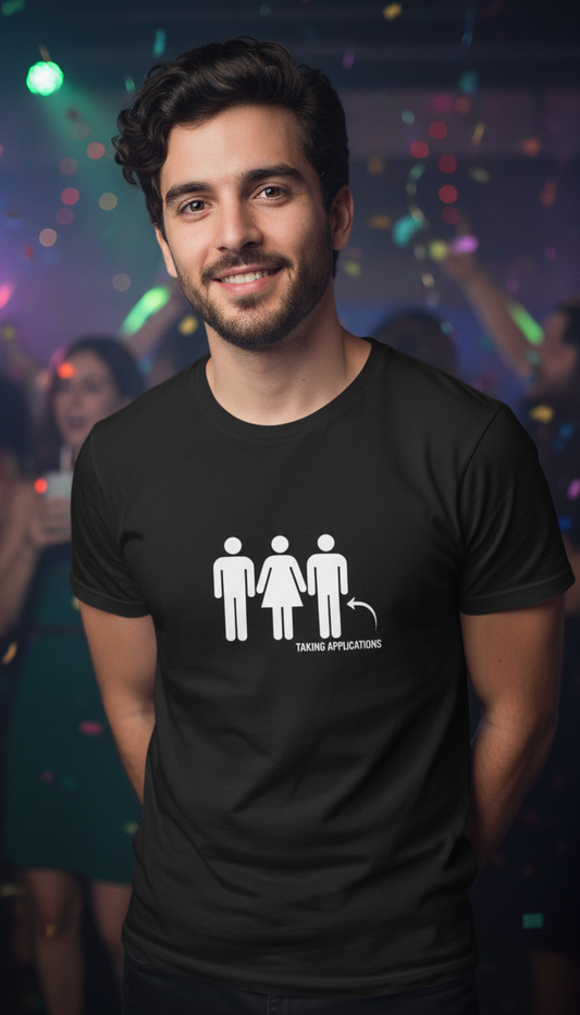 MFM Taking Applications Short Sleeve Fitted T-Shirt | Swinger & ENM Lifestyle Apparel – DK Apparel
