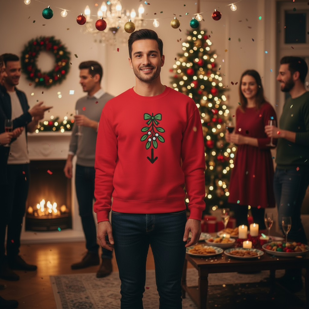 Mistletoe Sweater – Funny Christmas Swinger Holiday Apparel | DK Apparel-DK Apparel