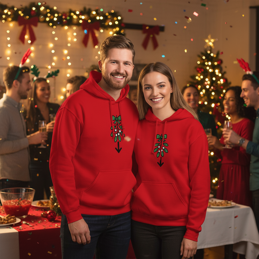 Mistletoe Unisex Hoodie – Funny Christmas Swinger Holiday Apparel | DK Apparel-DK Apparel