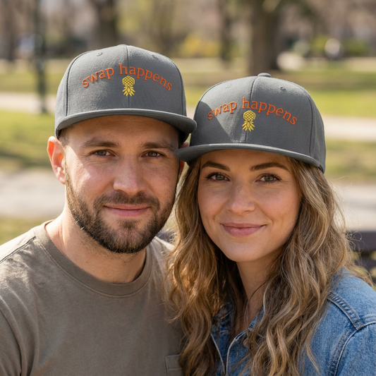 Swap Happens Flat Bill Hat | Swinger & ENM Lifestyle Headwear – DK Apparel