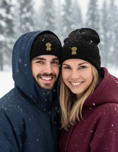 Pineapple Embroidered Beanie | Swinger & ENM Lifestyle Apparel – DK Apparel