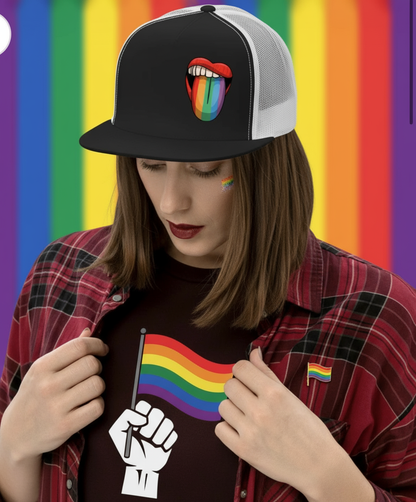 Love Is Love Open Mouth Snapback Hat | Swinger, ENM & Pride Lifestyle Headwear – DK Apparel-DK Apparel