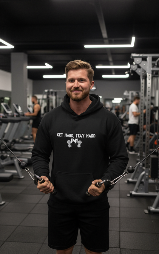 Get Hard, Stay Hard Pineapple Fitness Unisex Hoodie | Swinger & ENM Lifestyle Gym Apparel – DK Apparel-DK Apparel