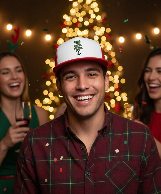 Mistletoe Snap Back Hat – Funny Christmas Swinger Holiday Cap | DK Apparel-DK Apparel