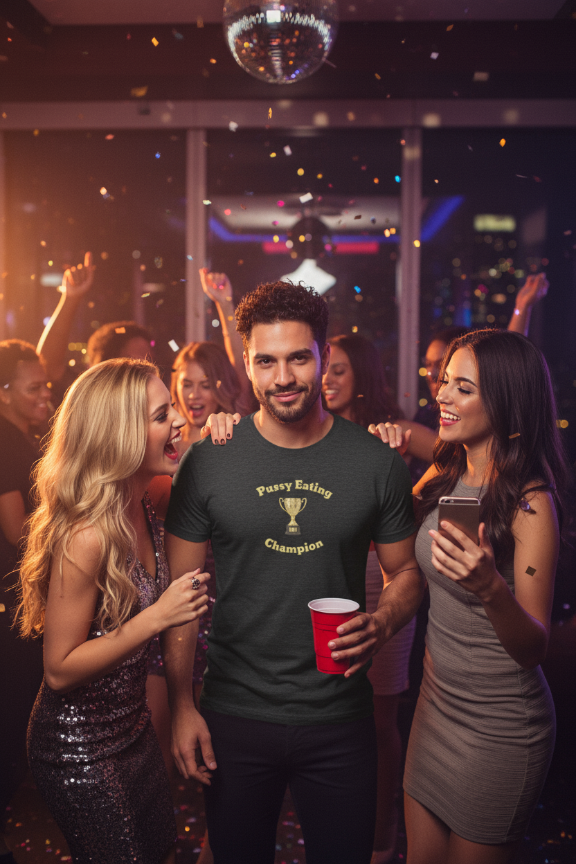 Pussy Eating Champion T-Shirt | Funny Lifestyle Apparel by DK Apparel