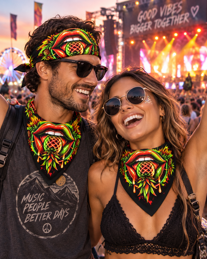 Neon Pineapple Rave Bandana