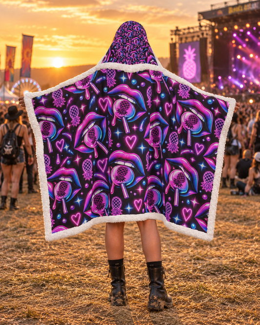 Open Mouth Rave Wearable Hooded Blanket