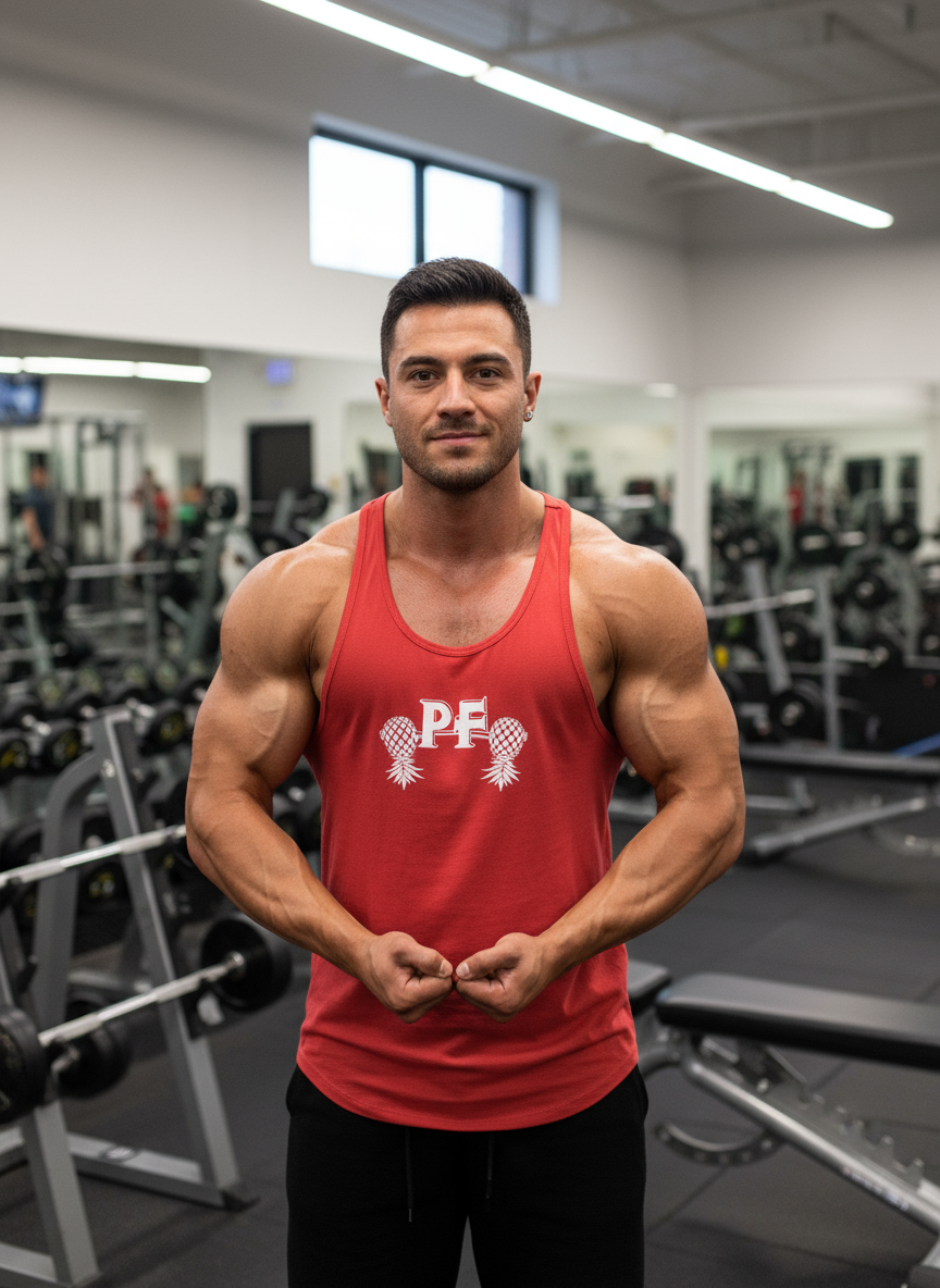 Pineapple Fitness Men’s Premium Tank Top - Center Logo-DK Apparel