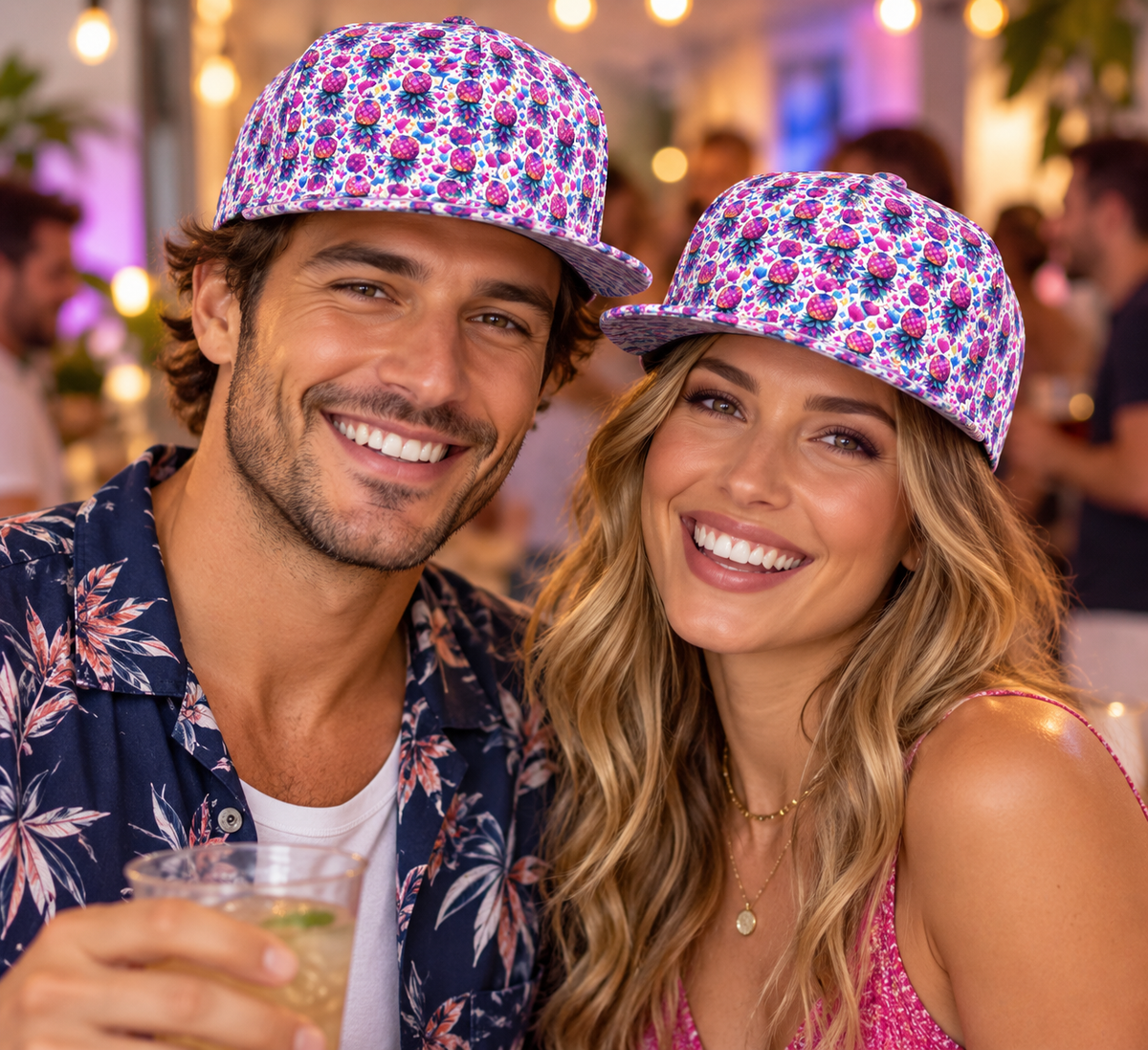 Pineapple Nights Flat Brim Hat