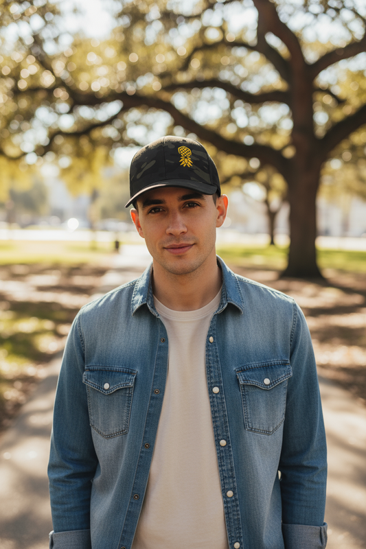 Pineapple Flex Fit Hat – Embroidered | Swinger Lifestyle Headwear by DK Apparel-DK Apparel