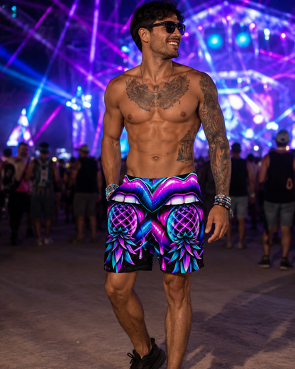 Pineapple Rave Athletic Shorts