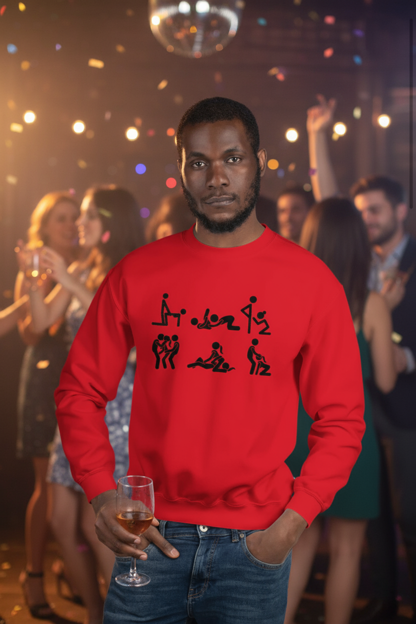 Stick Figure Sex Sweater | Funny Lifestyle Holiday Sweatshirt | DK Apparel-DK Apparel