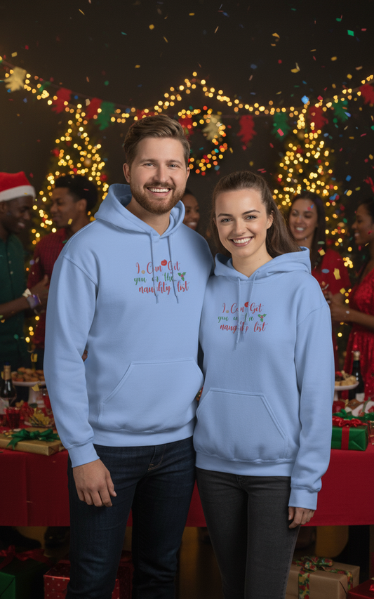 I Can Get You On The Naughty List Hoodie – Funny Christmas Swinger Holiday Apparel | DK Apparel-DK Apparel