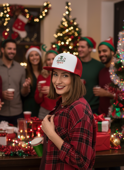 One of Santa’s Hoes Snap Back Hat – Funny Christmas Swinger Holiday Cap | DK Apparel-DK Apparel