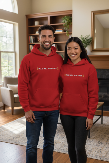 Plays Well With Others Unisex Hoodie | Swinger, ENM & Lifestyle Apparel – DK Apparel-DK Apparel