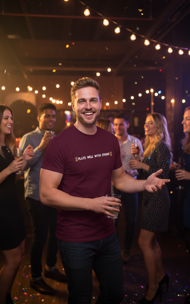 Plays Well With Others Classic T-Shirt | Swinger & ENM Lifestyle Apparel – DK Apparel-DK Apparel
