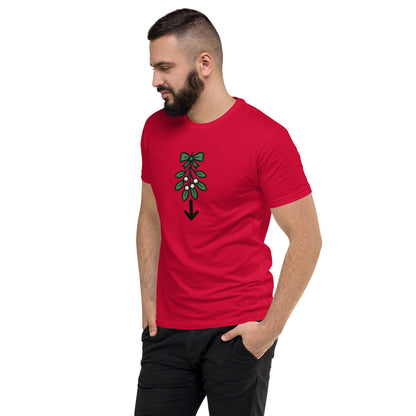 Mistletoe Fitted Shirt – Funny Christmas Swinger Holiday Tee | DK Apparel-DK Apparel