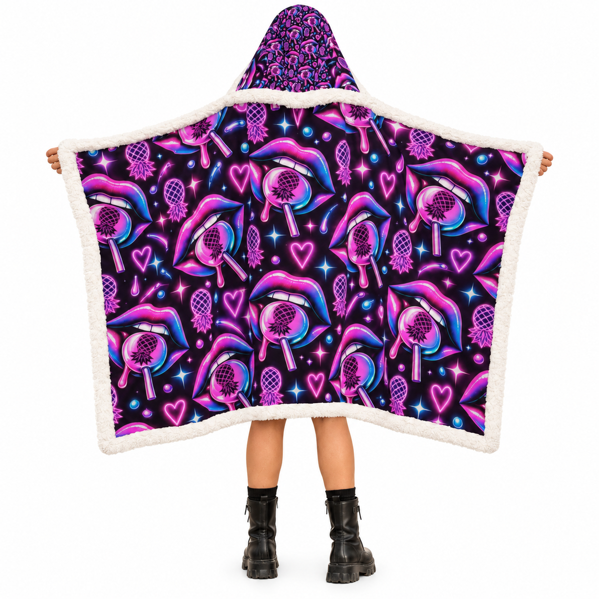 Open Mouth Rave Wearable Hooded Blanket