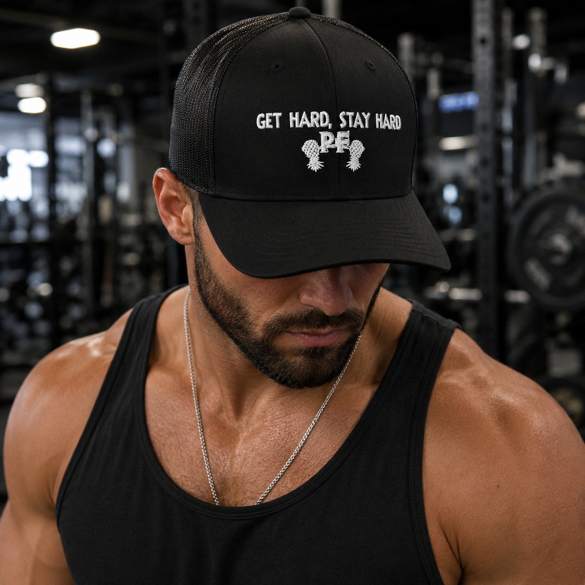 Get Hard, Stay Hard PF Snapback Hat – Embroidered