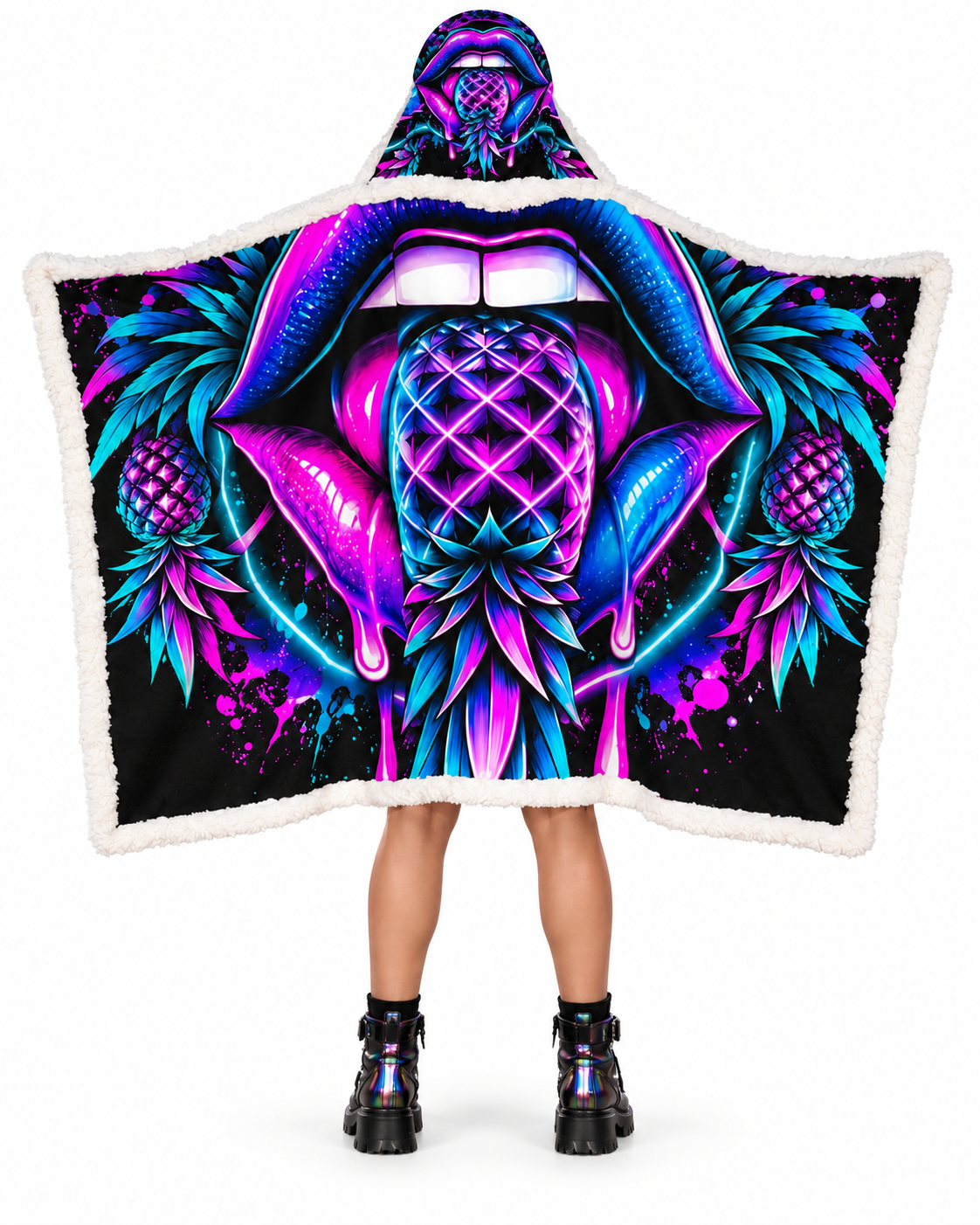 Pineapple Rave Wearable Hooded Blanket