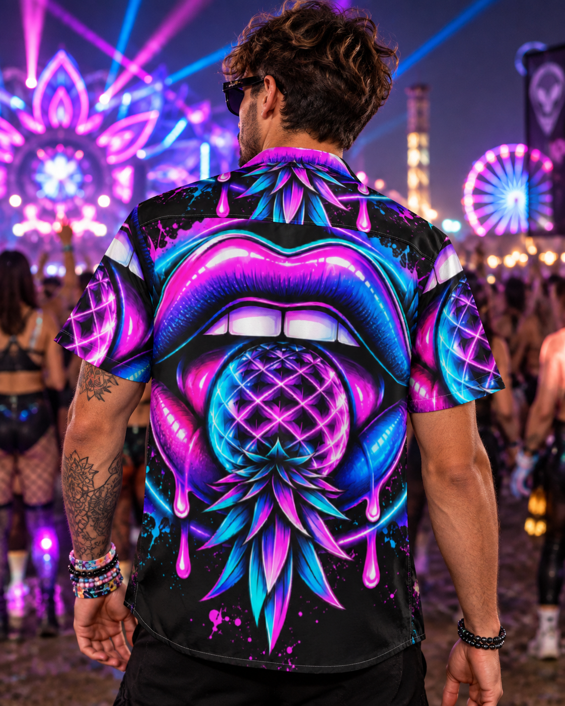 Pineapple Rave Button Shirt