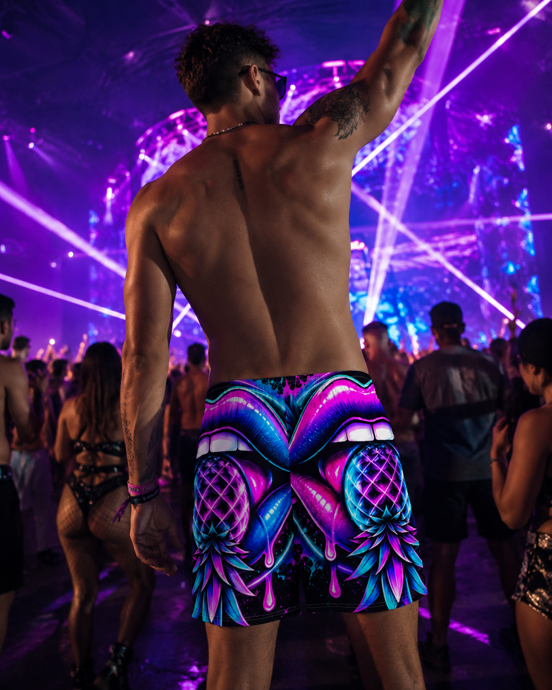 Pineapple Rave Athletic Shorts