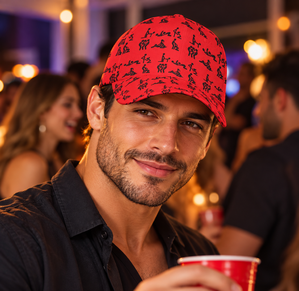 Stick Figure Snap Back Hat