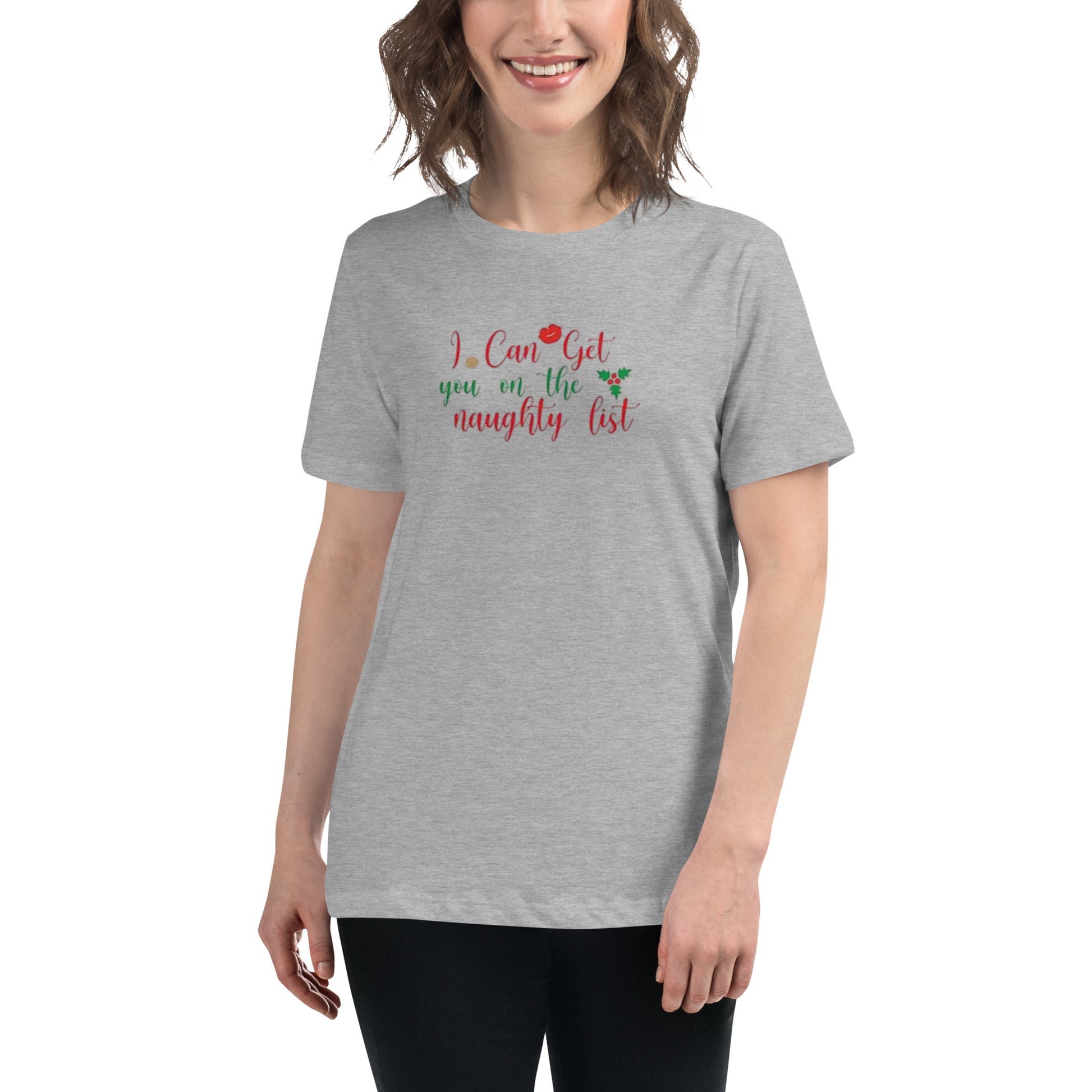 I Can Get You On The Naughty List Women’s Relaxed Shirt – Funny Christmas Swinger Tee | DK Apparel-DK Apparel