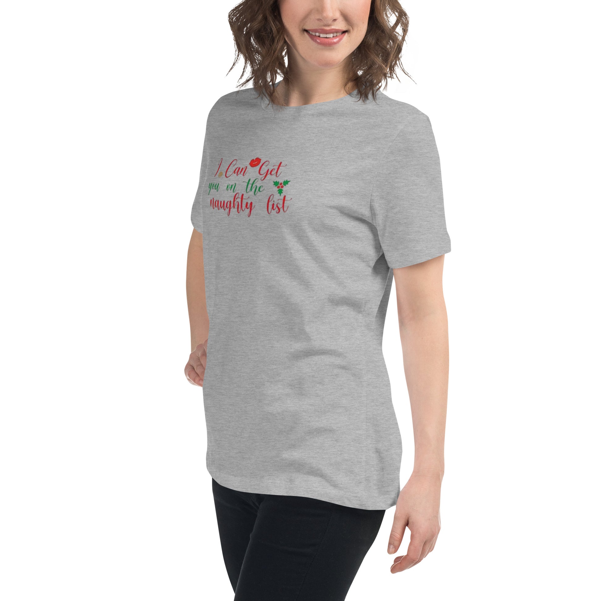 I Can Get You On The Naughty List Women’s Relaxed Shirt – Funny Christmas Swinger Tee | DK Apparel-DK Apparel
