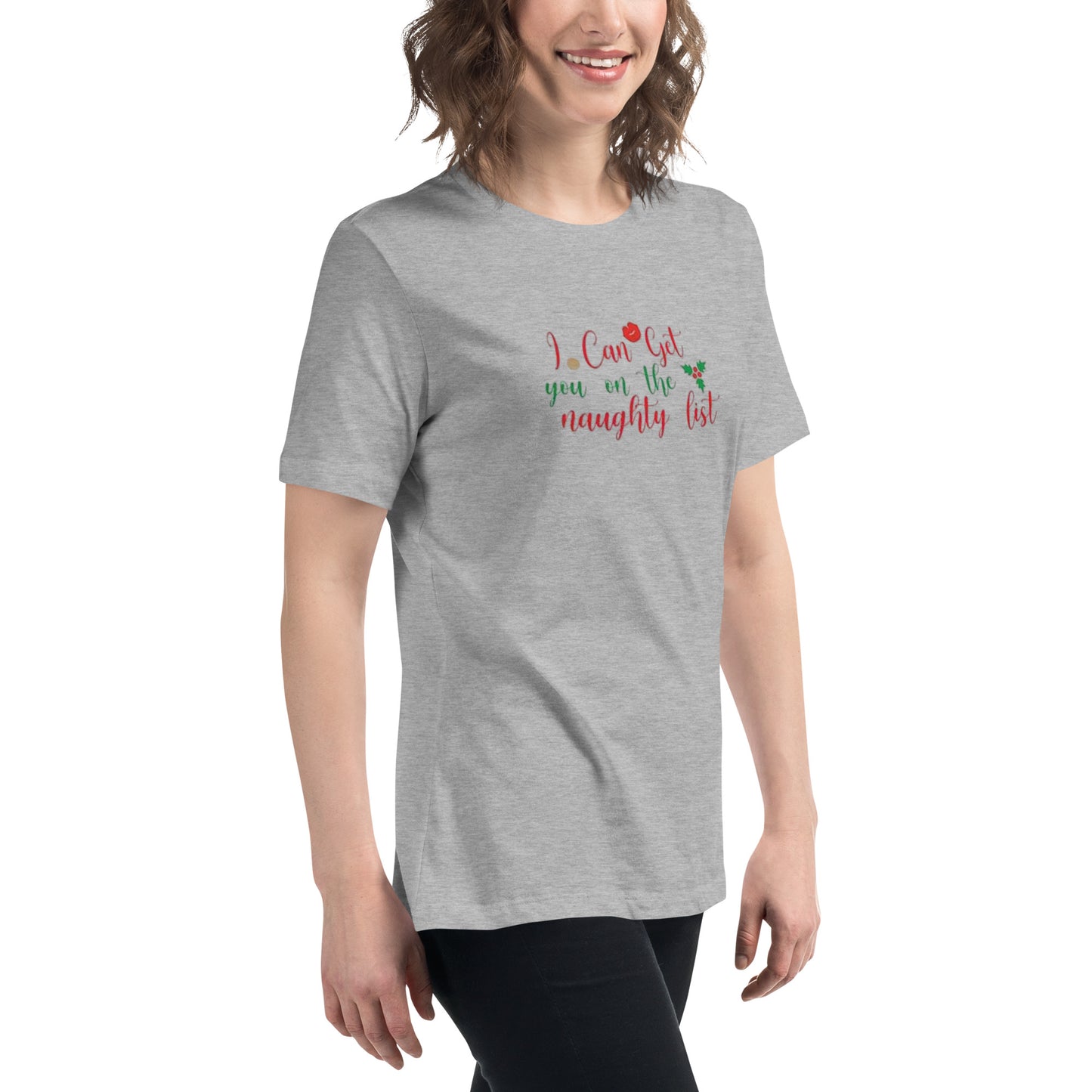 I Can Get You On The Naughty List Women’s Relaxed Shirt – Funny Christmas Swinger Tee | DK Apparel-DK Apparel
