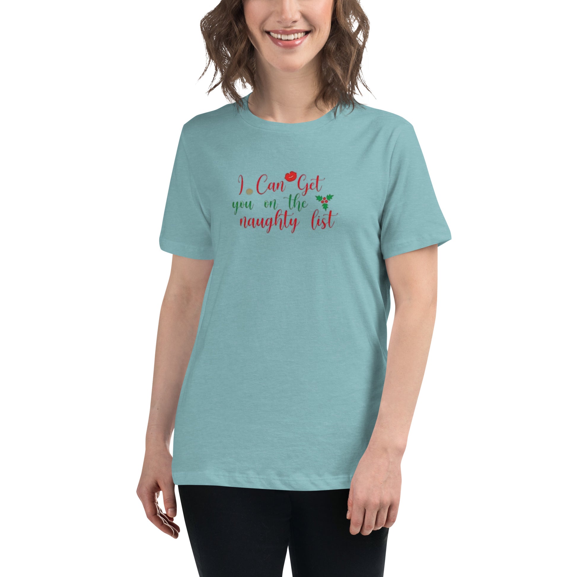 I Can Get You On The Naughty List Women’s Relaxed Shirt – Funny Christmas Swinger Tee | DK Apparel-DK Apparel