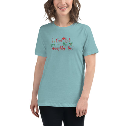 I Can Get You On The Naughty List Women’s Relaxed Shirt – Funny Christmas Swinger Tee | DK Apparel-DK Apparel