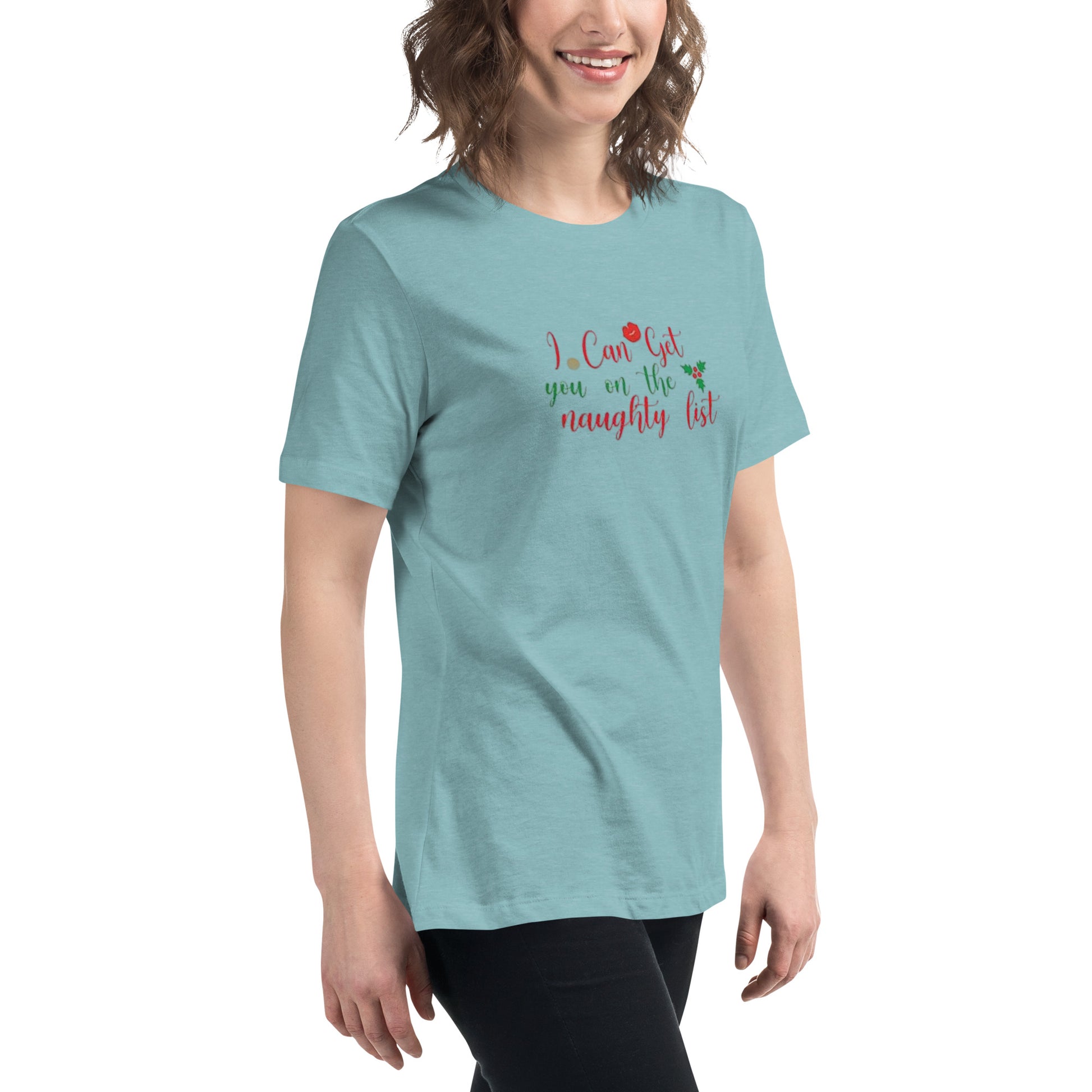 I Can Get You On The Naughty List Women’s Relaxed Shirt – Funny Christmas Swinger Tee | DK Apparel-DK Apparel