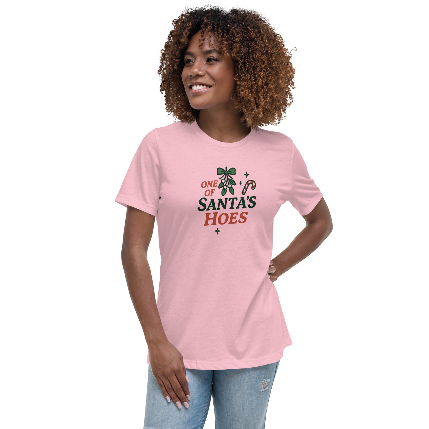 One of Santa’s Hoes Women’s Relaxed Shirt – Funny Christmas Swinger Apparel | DK Apparel-DK Apparel