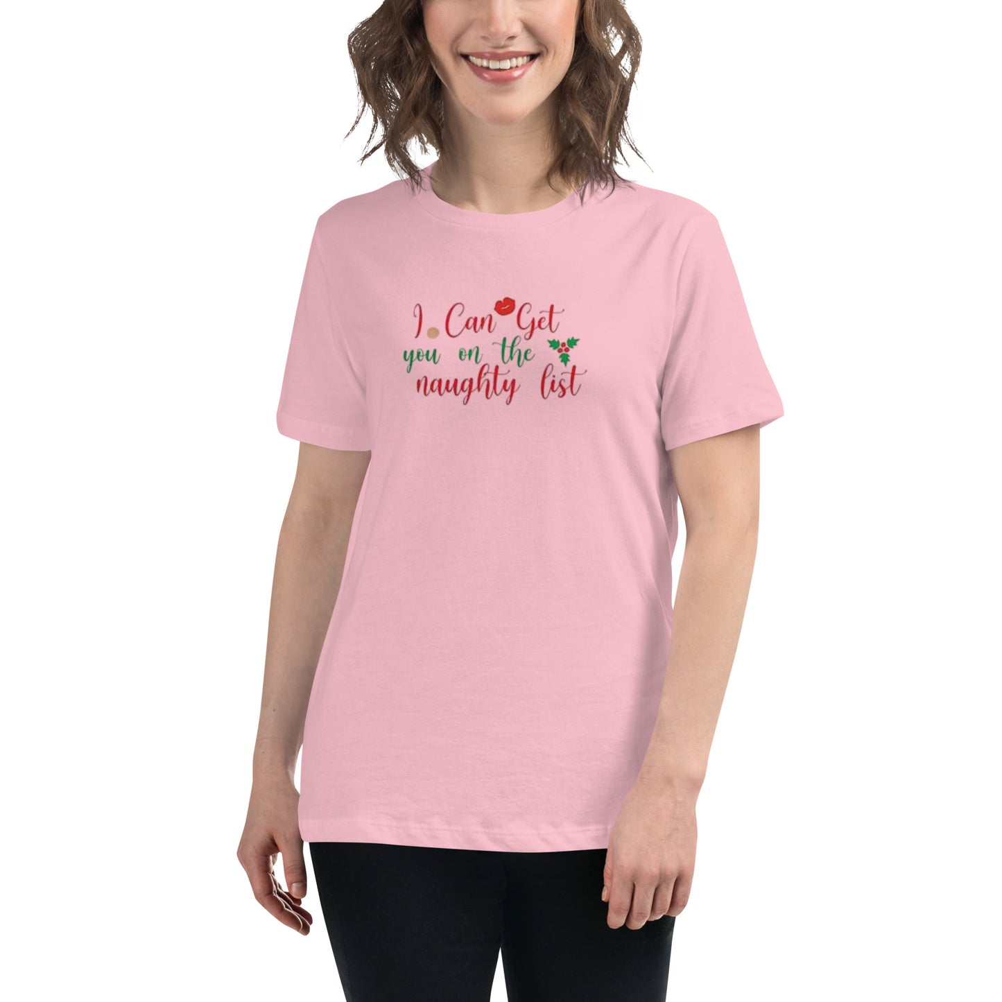 I Can Get You On The Naughty List Women’s Relaxed Shirt – Funny Christmas Swinger Tee | DK Apparel-DK Apparel