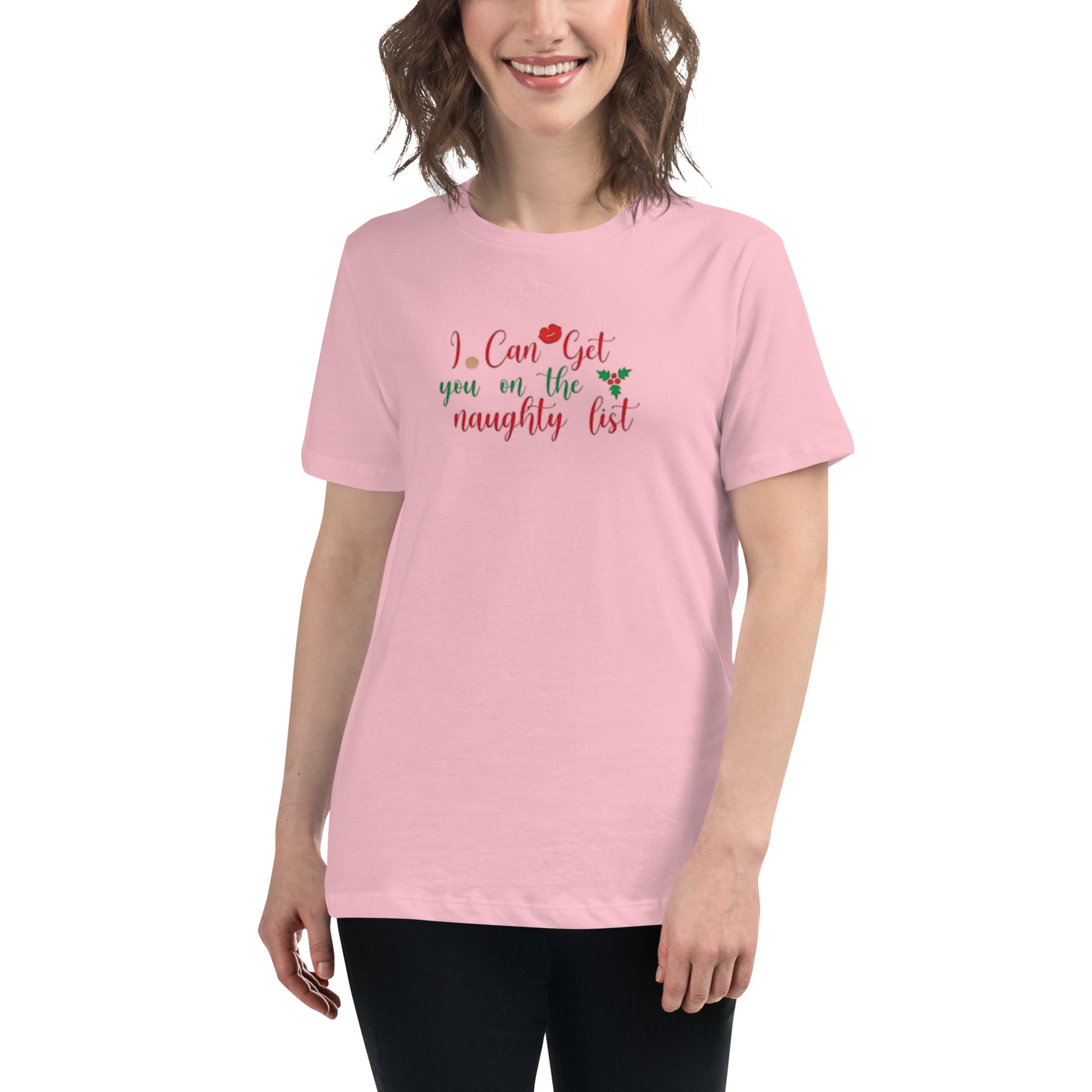I Can Get You On The Naughty List Women’s Relaxed Shirt – Funny Christmas Swinger Tee | DK Apparel-DK Apparel