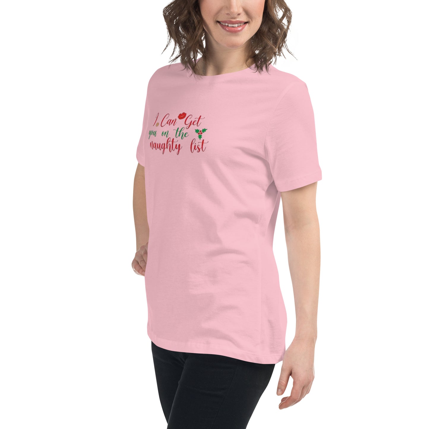 I Can Get You On The Naughty List Women’s Relaxed Shirt – Funny Christmas Swinger Tee | DK Apparel-DK Apparel