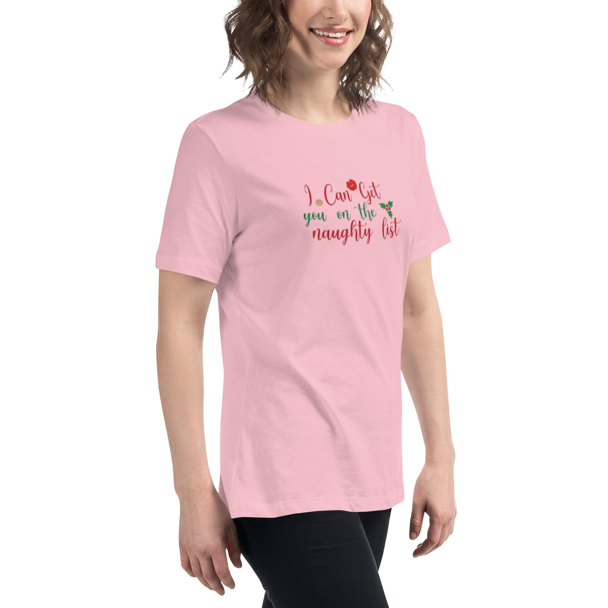 I Can Get You On The Naughty List Women’s Relaxed Shirt – Funny Christmas Swinger Tee | DK Apparel-DK Apparel