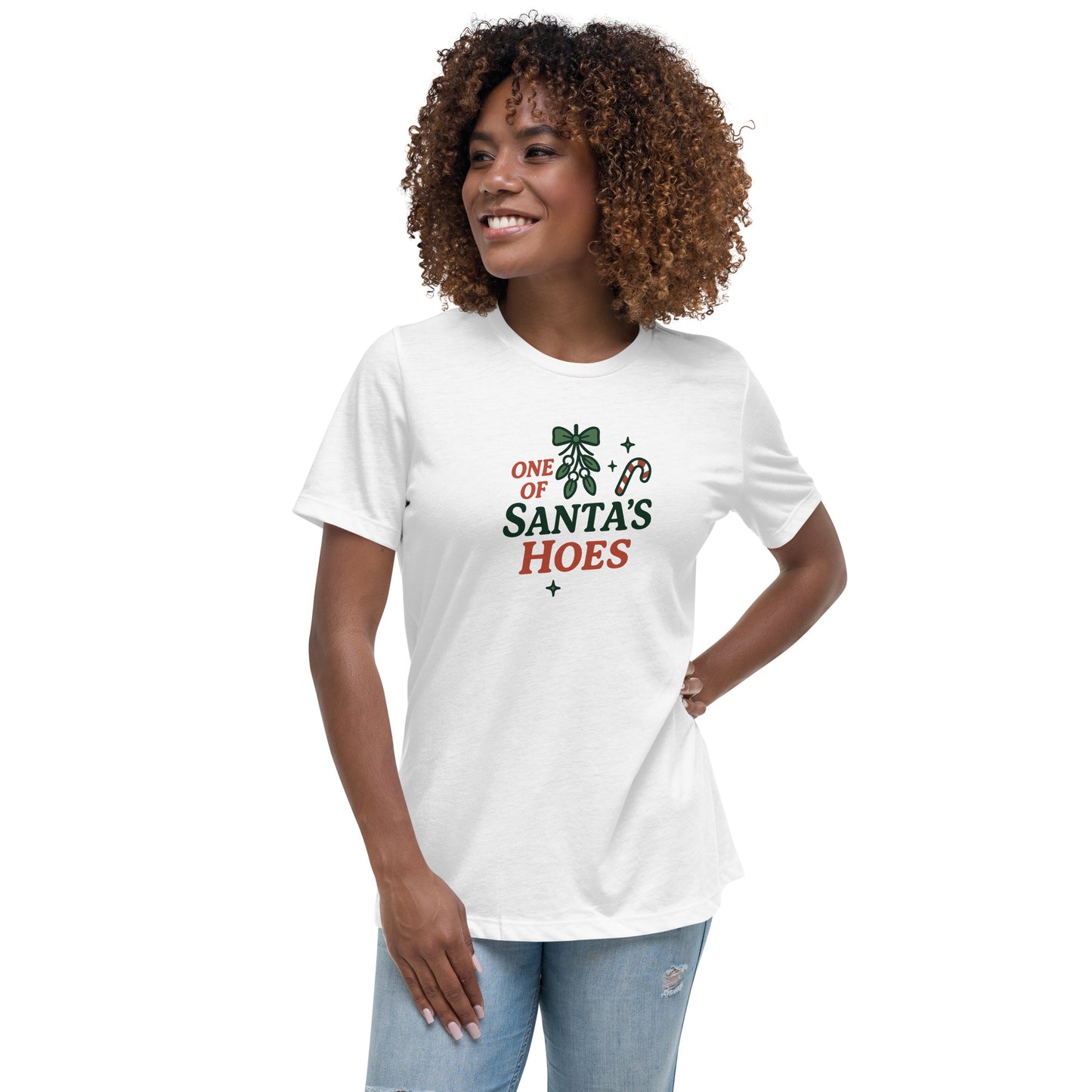 One of Santa’s Hoes Women’s Relaxed Shirt – Funny Christmas Swinger Apparel | DK Apparel-DK Apparel