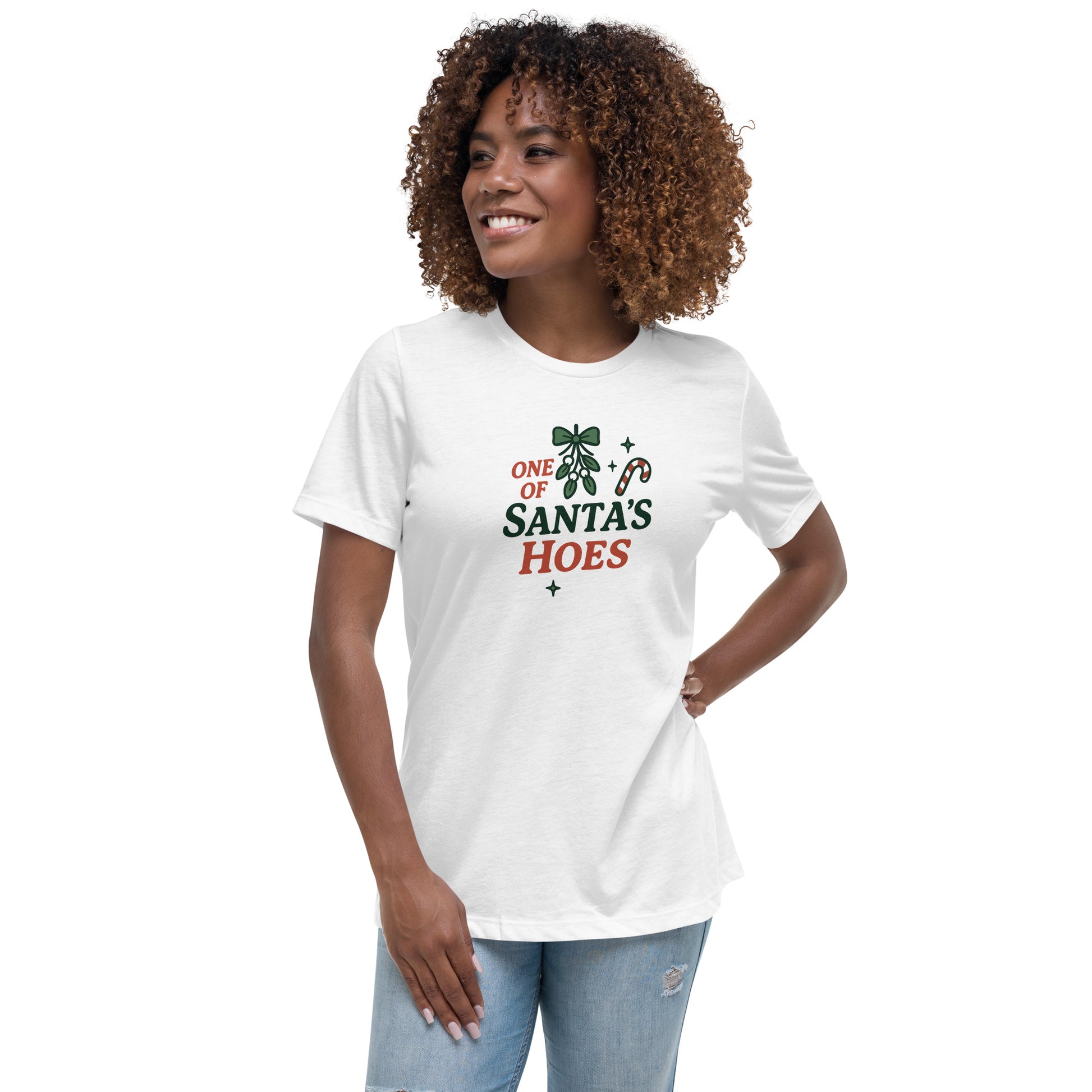 One of Santa’s Hoes Women’s Relaxed Shirt – Funny Christmas Swinger Apparel | DK Apparel-DK Apparel