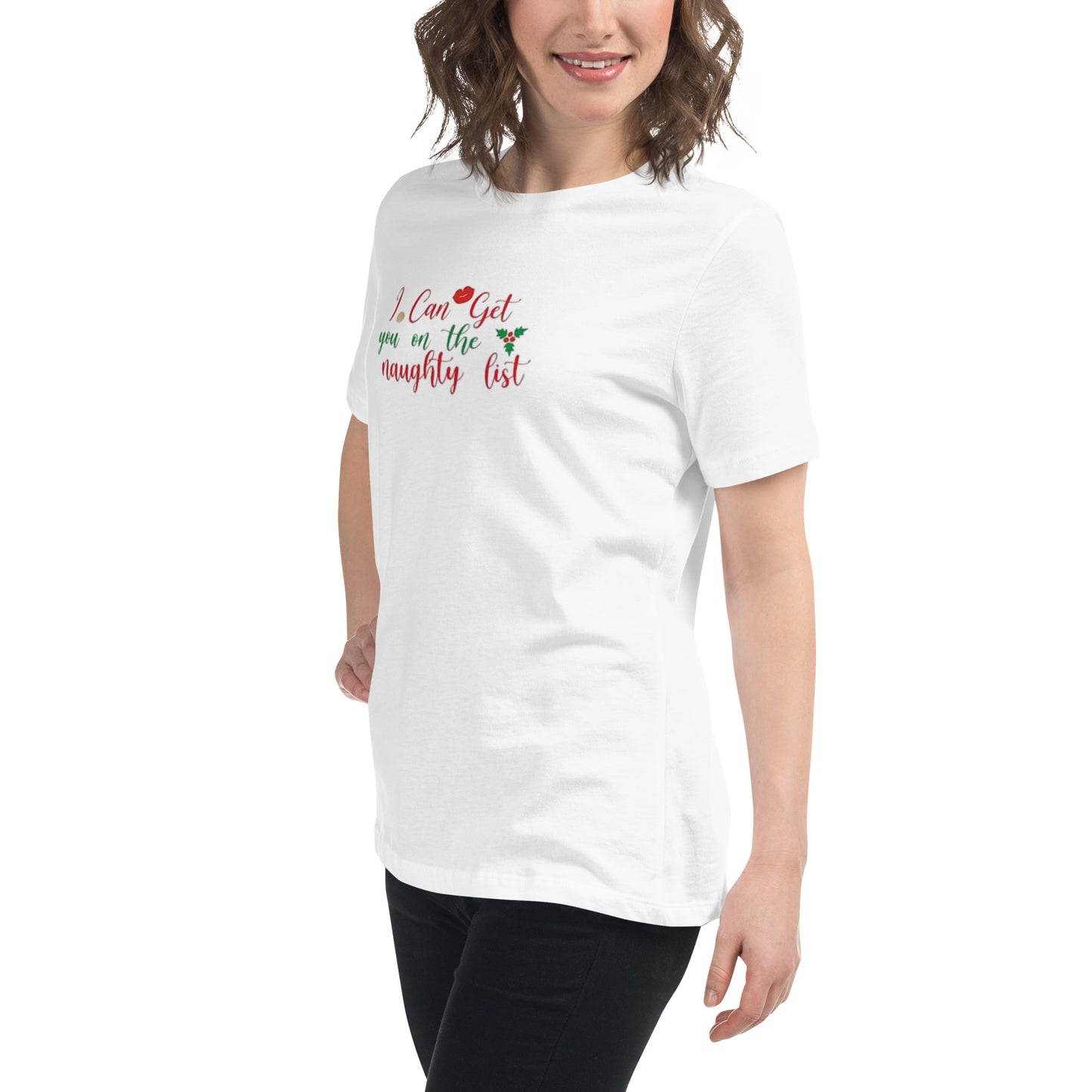 I Can Get You On The Naughty List Women’s Relaxed Shirt – Funny Christmas Swinger Tee | DK Apparel-DK Apparel