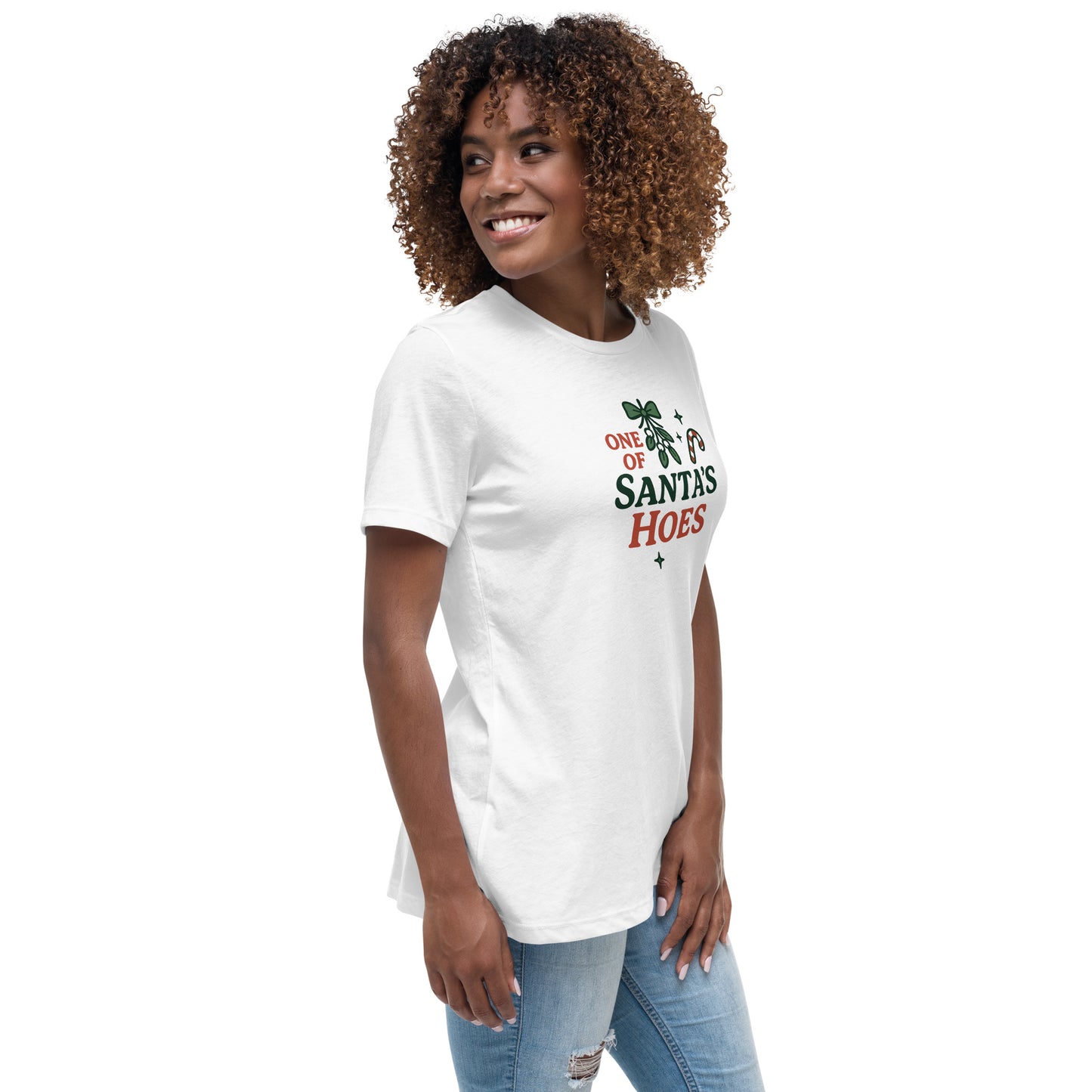 One of Santa’s Hoes Women’s Relaxed Shirt – Funny Christmas Swinger Apparel | DK Apparel-DK Apparel