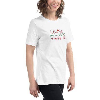 I Can Get You On The Naughty List Women’s Relaxed Shirt – Funny Christmas Swinger Tee | DK Apparel-DK Apparel